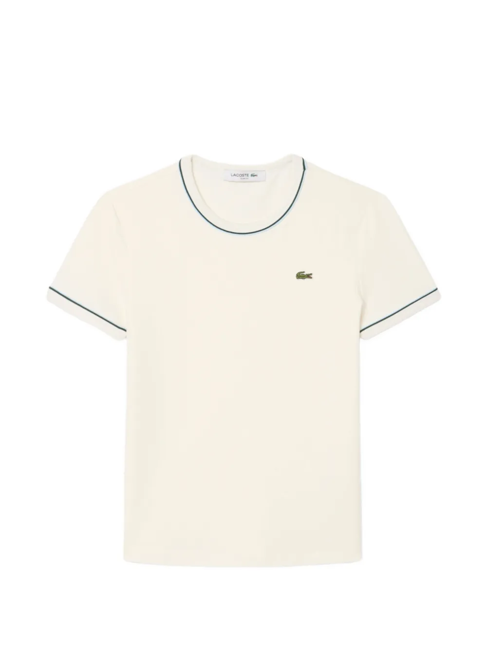 Lacoste contrast-trim jersey T-shirt - Toni neutri