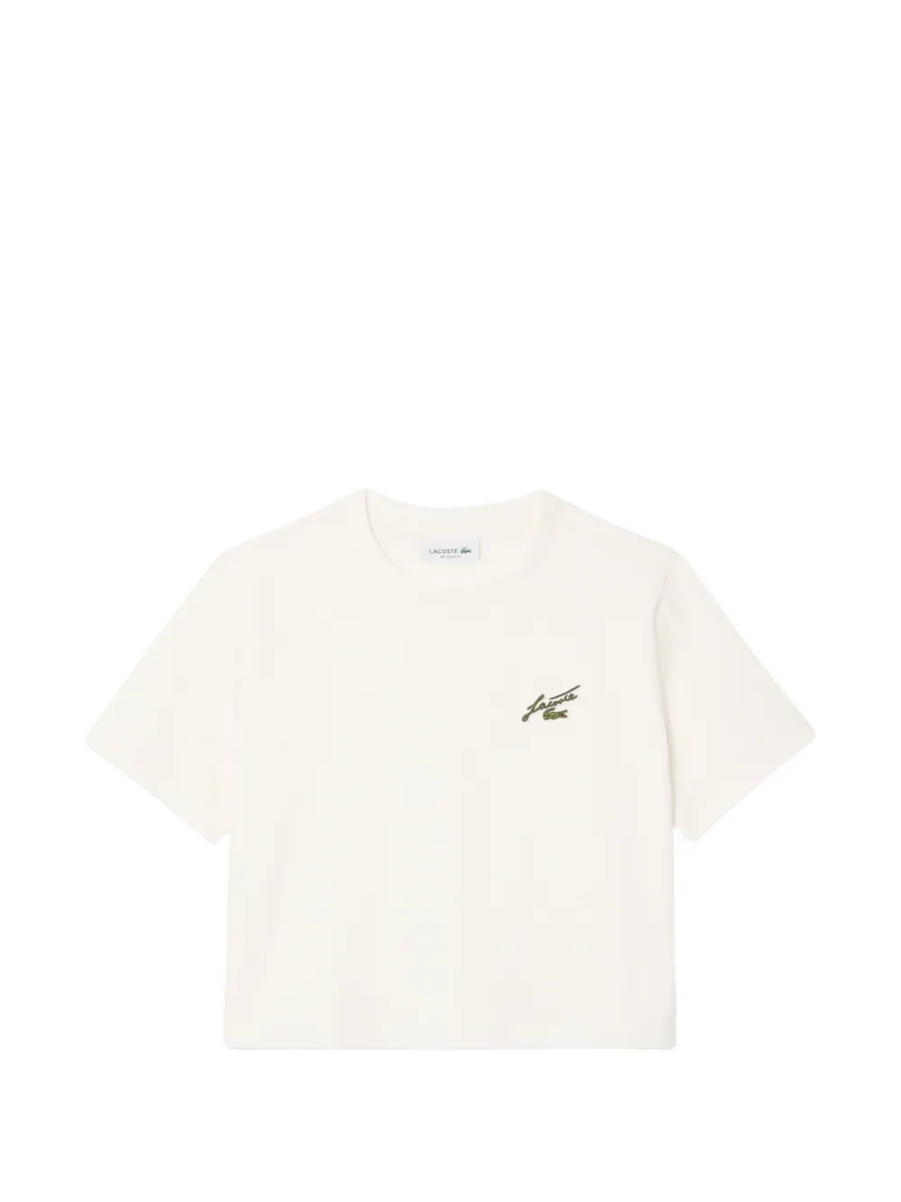 Lacoste logo-appliqué cropped T-shirt