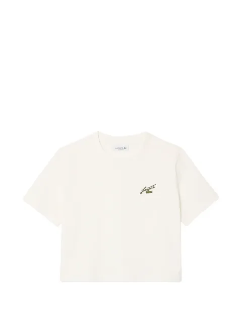 Lacoste logo-appliqué cropped T-shirt