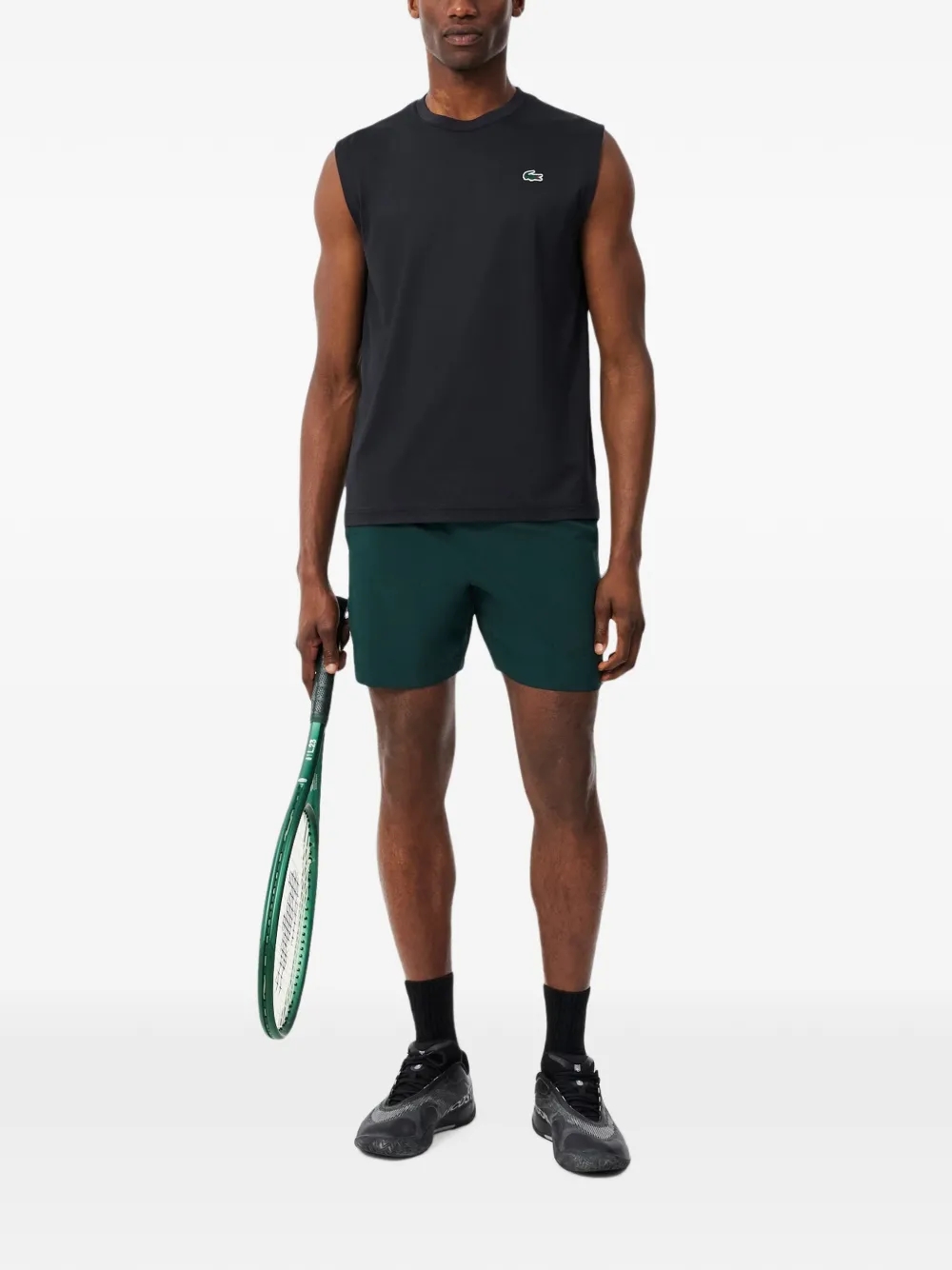 Lacoste drawstring-waist logo-patch shorts | Green | Image 1