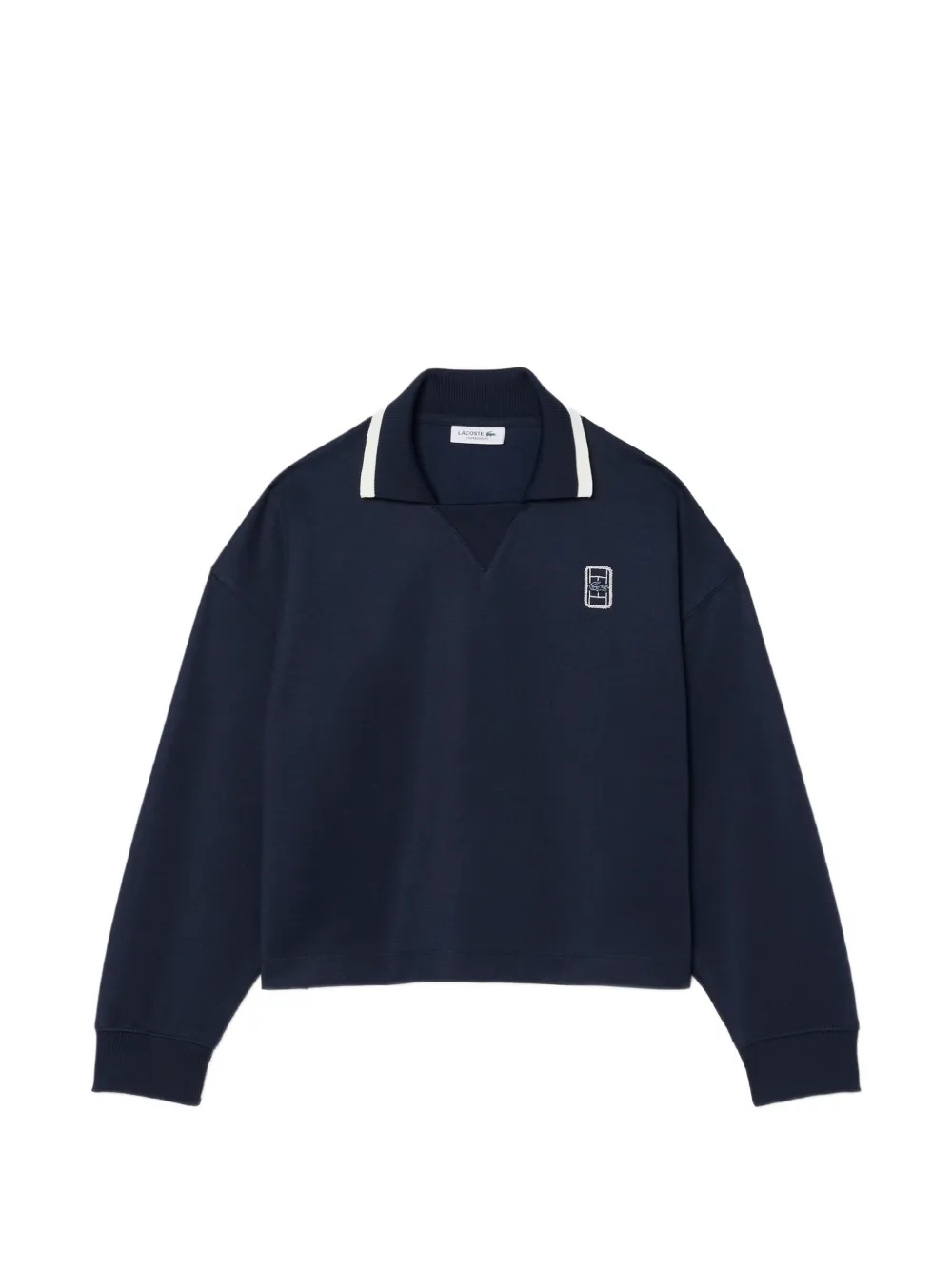 Lacoste oversized polo-collar Piqué sweatshirt - Blu