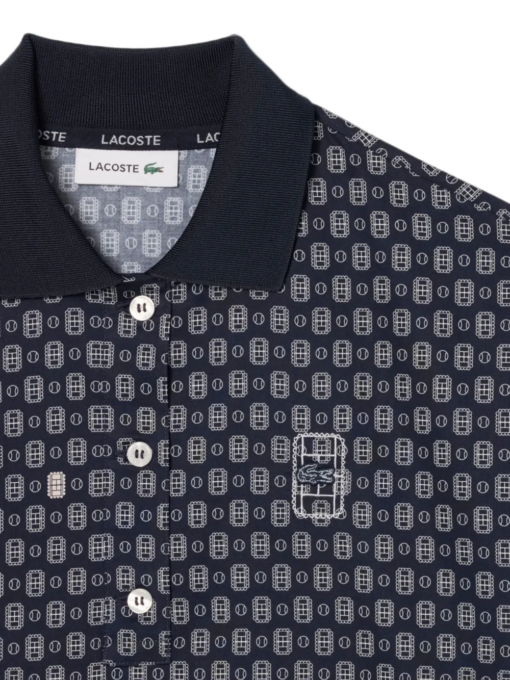 Lacoste Oversized poloshirt met tennisprint Blauw