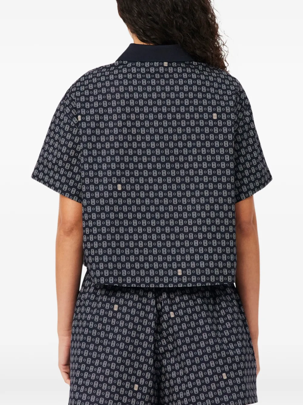 Lacoste Oversized poloshirt met tennisprint Blauw