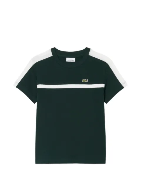 Lacoste logo-patch stripe-detail T-shirt