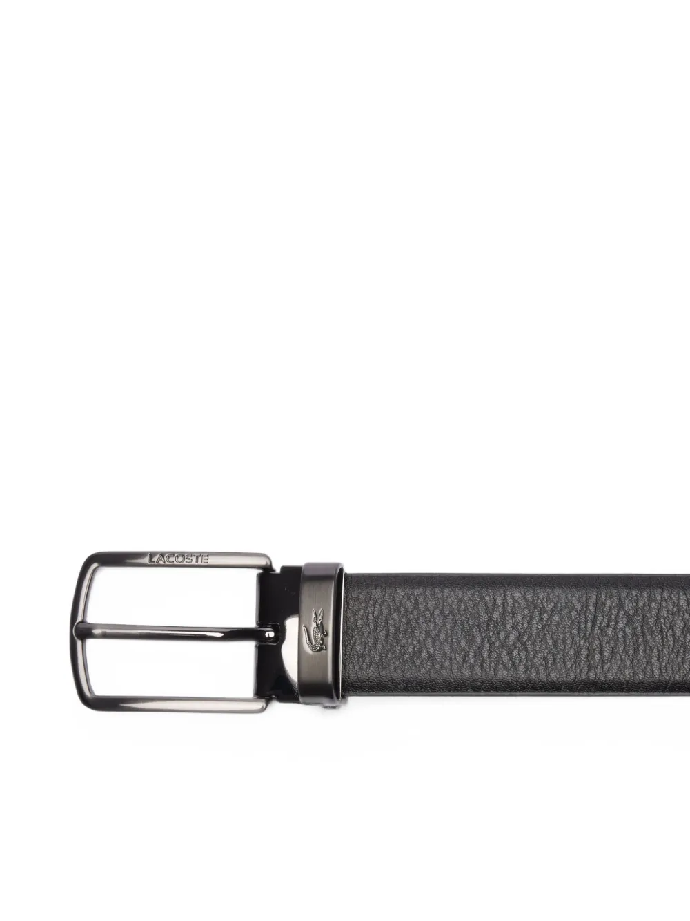 Lacoste smooth-leather belt and 2-buckle gift set Zwart
