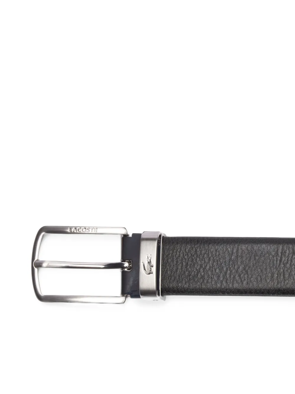 Lacoste smooth-leather belt and 2-buckle gift set Zwart