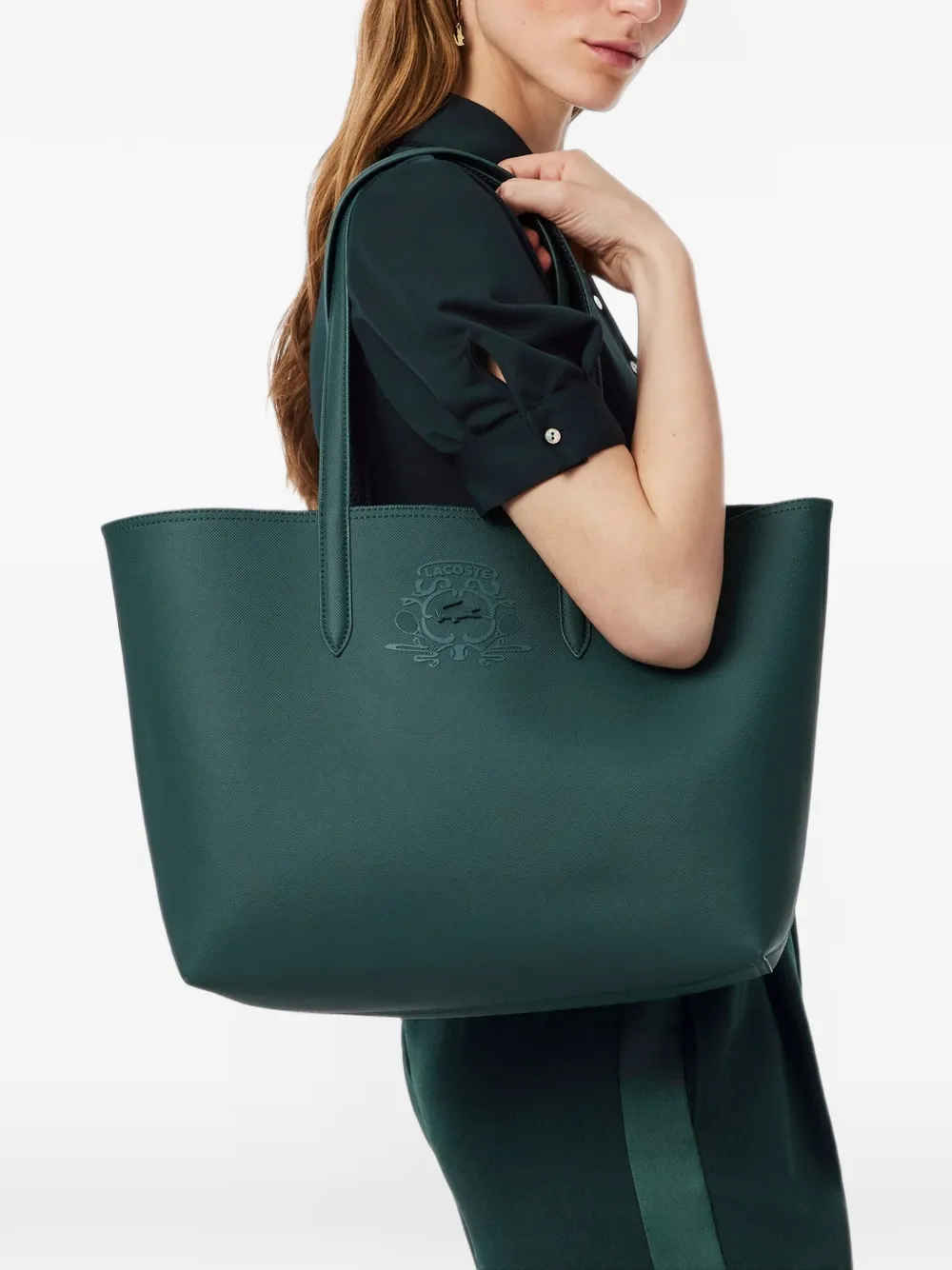 Lacoste reversible tote with pouch Groen