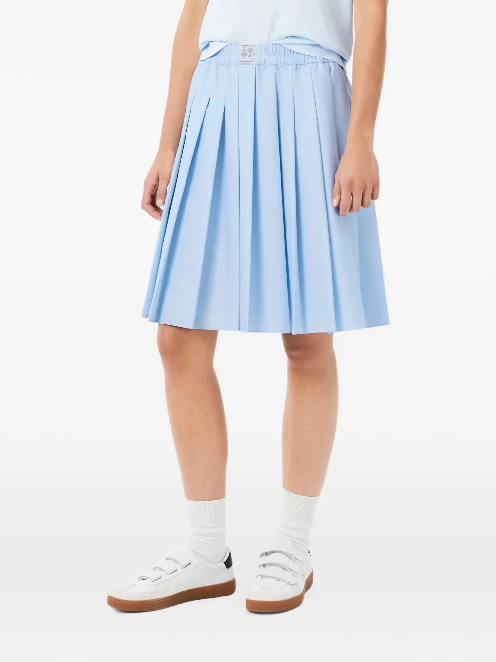 Lacoste pleated Petit Piqué-effect midi skirt - Blu