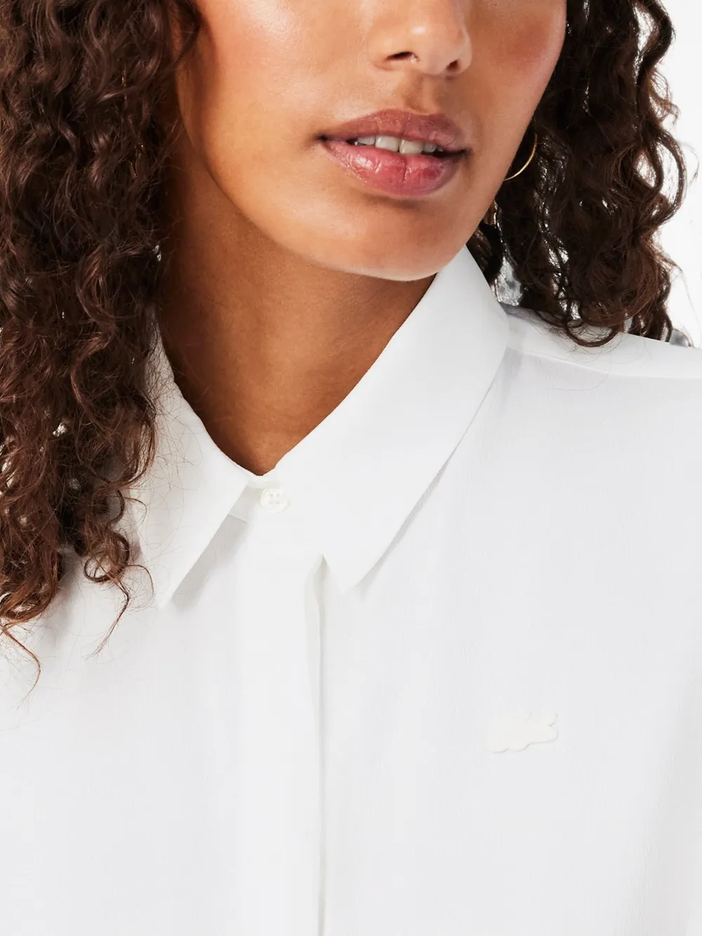 Lacoste oversized flowy shirt with print