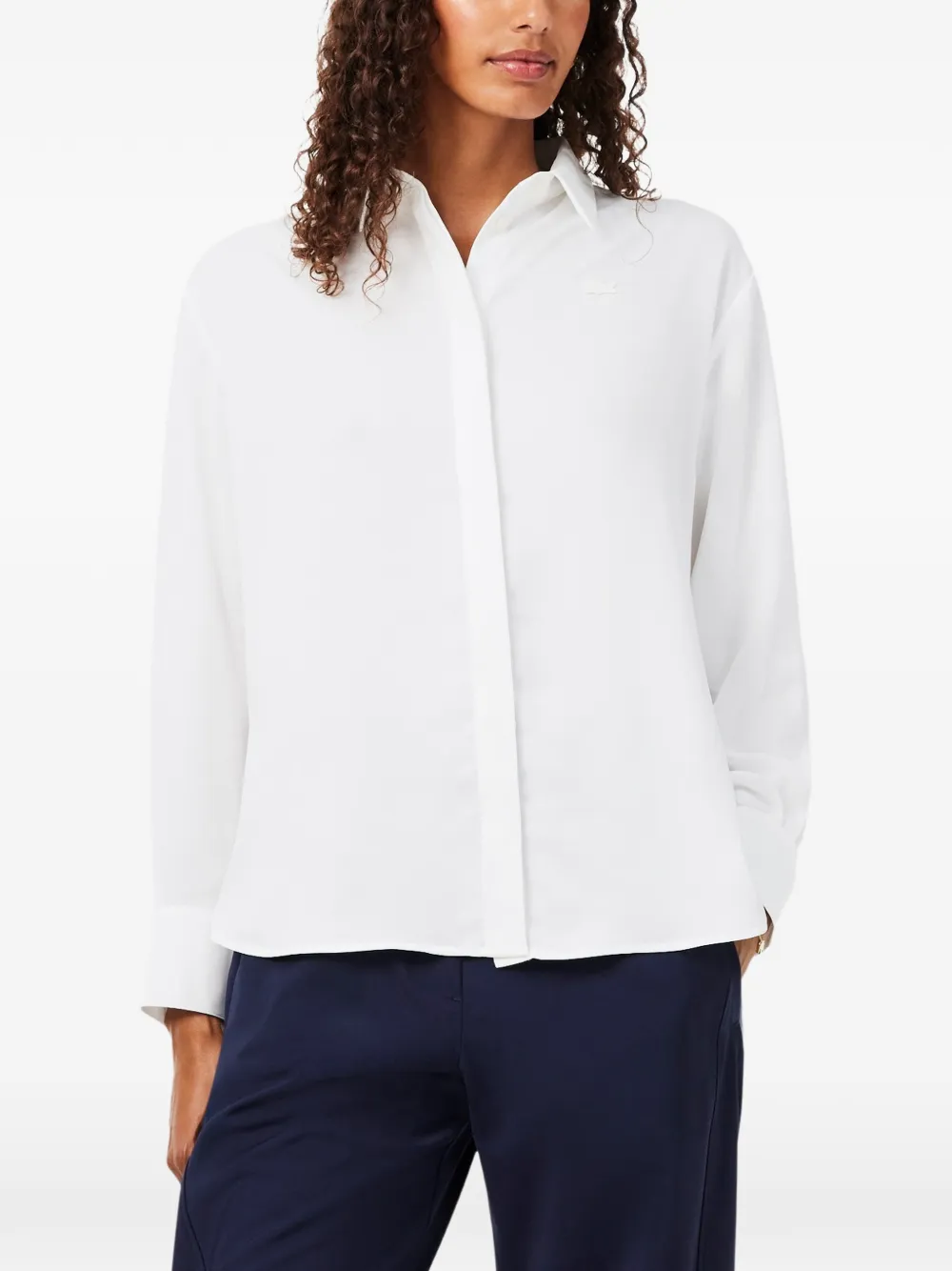 Lacoste oversized flowy shirt with print