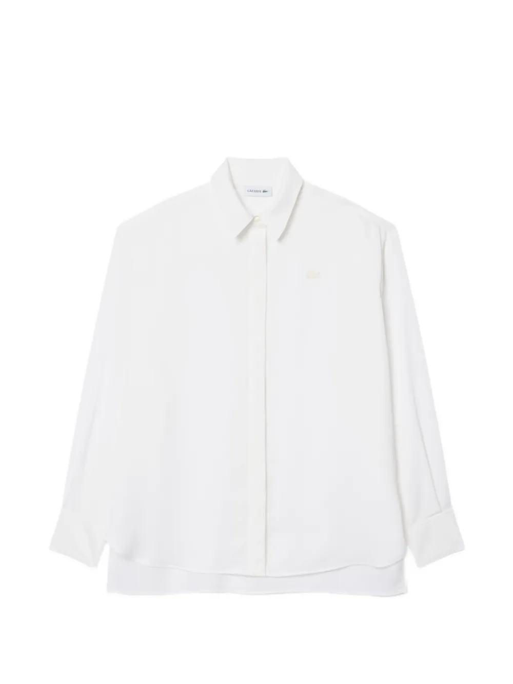 Lacoste oversized flowy shirt with print - Bianco