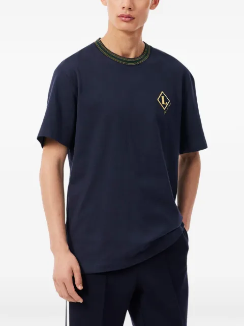 Lacoste logo-embroidered contrast-trim T-shirt