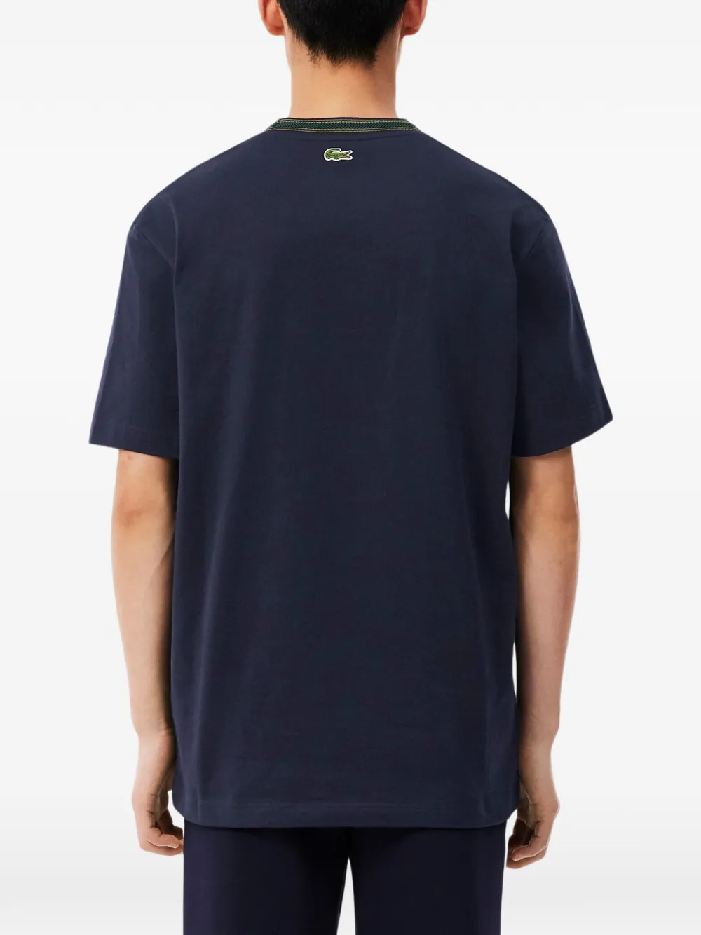 Lacoste T-shirt met contrasterende afwerking Blauw