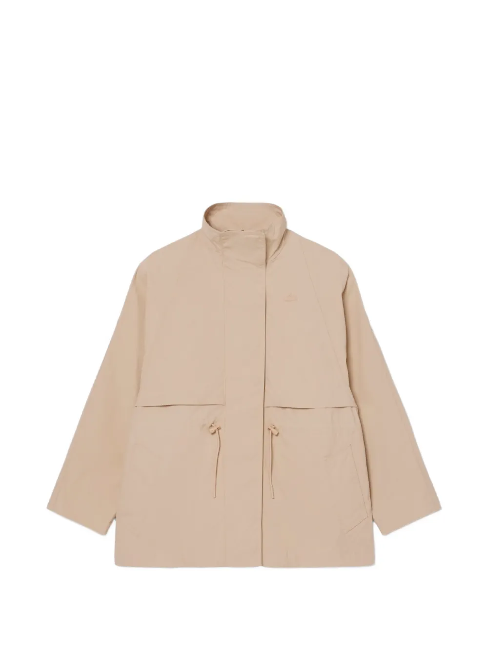 Lacoste drawstring-waist high-neck parka coat - Toni neutri