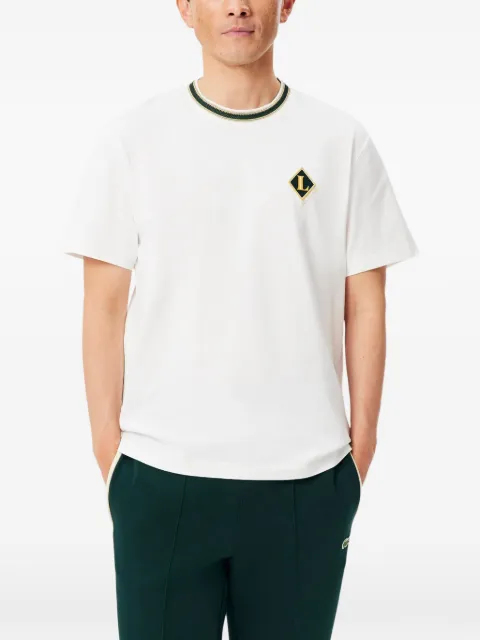 Lacoste logo-patch tipped-trim T-shirt