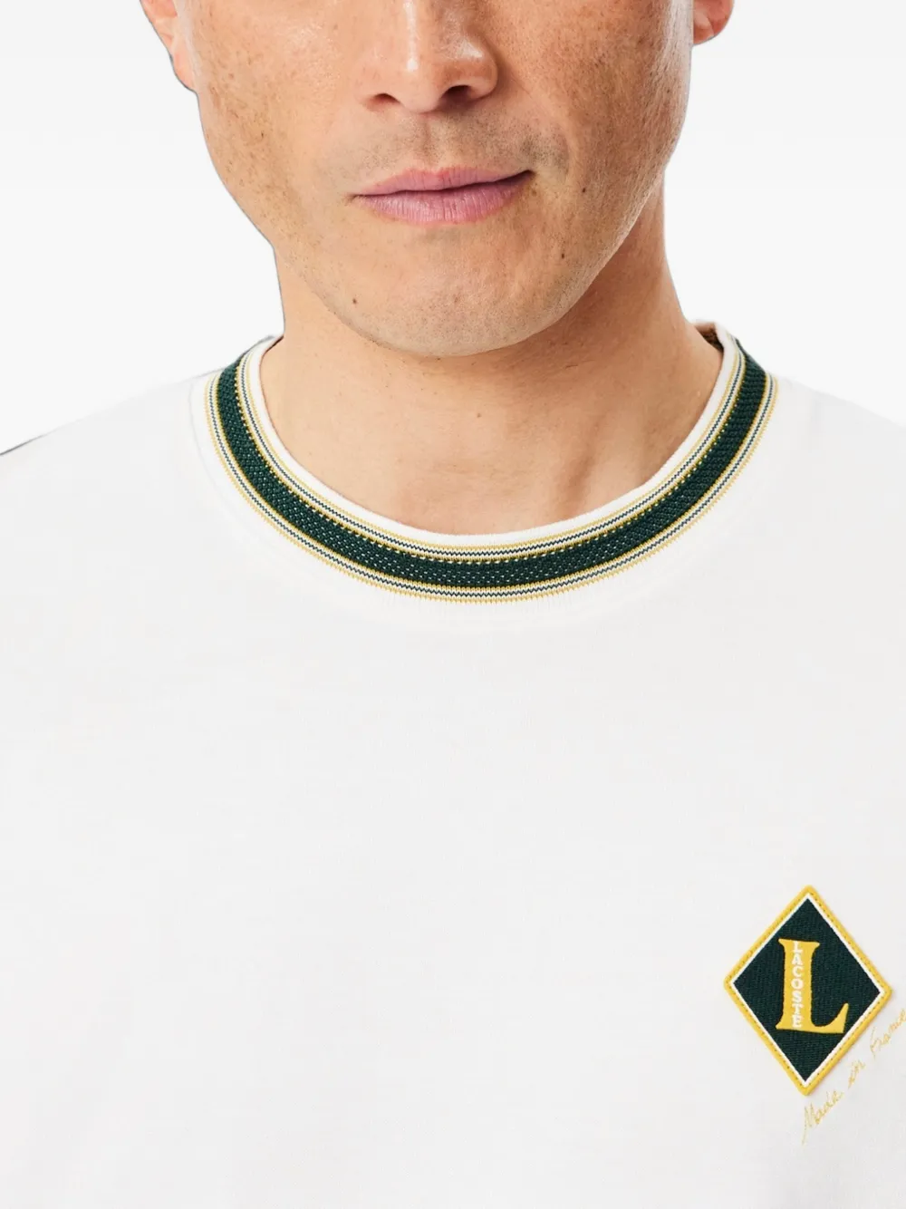 Lacoste T-shirt met logopatch en afwerking Wit