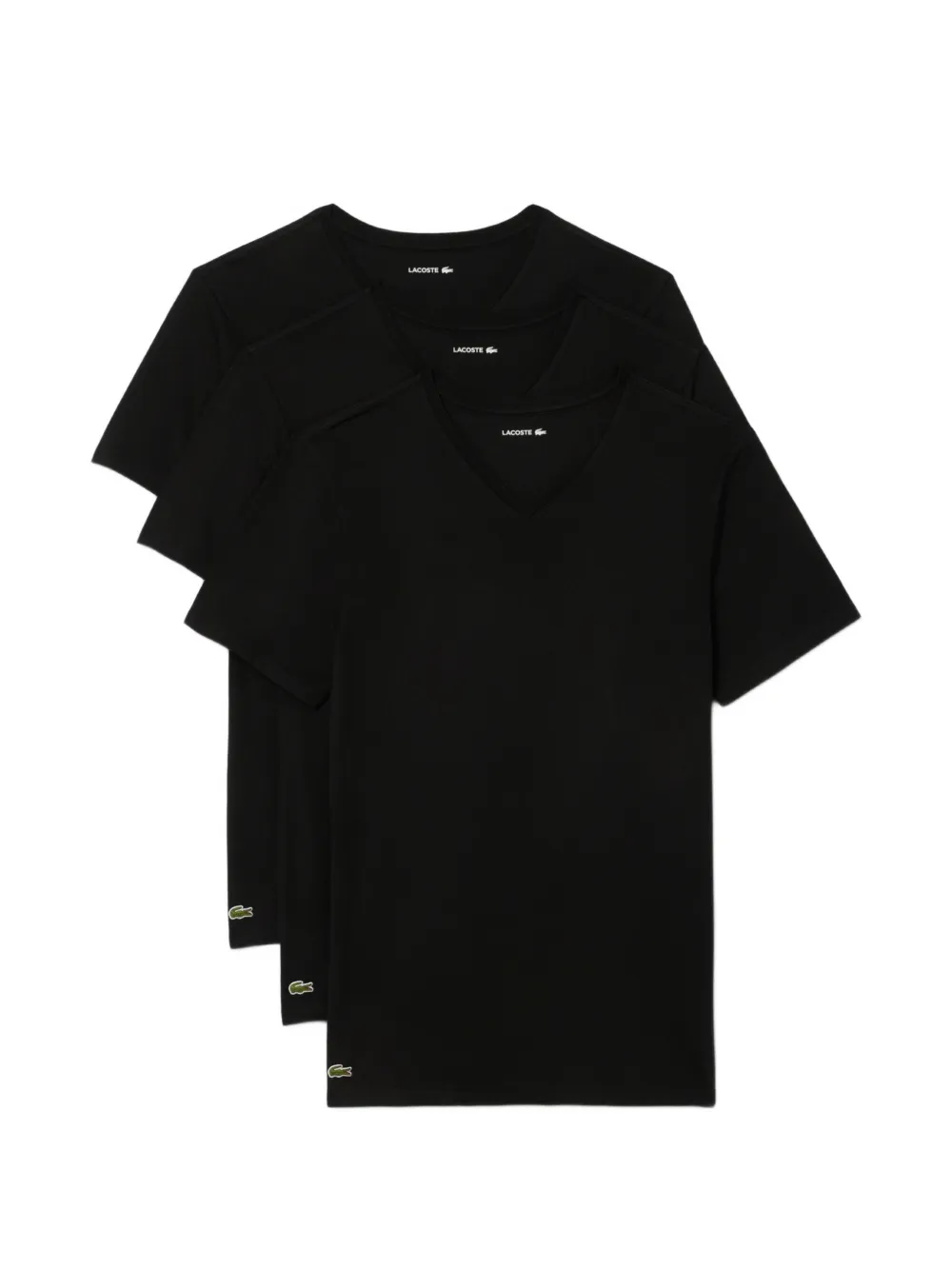 Lacoste logo-patch V-neck undershirt (set of three)