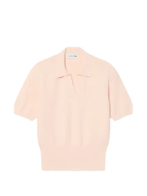 Lacoste regular fit open-neck badge accent knit polo shirt
