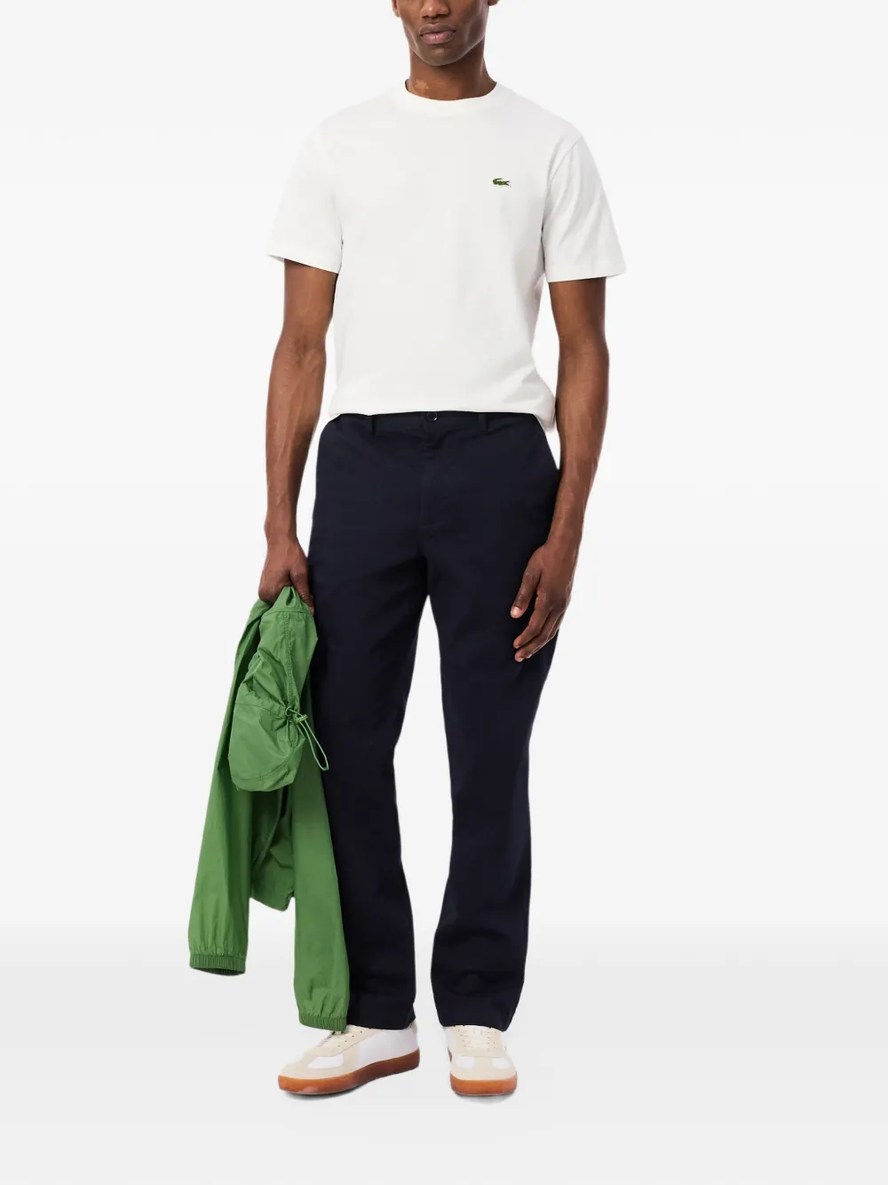 Lacoste regular fit cotton chino trousers Blauw