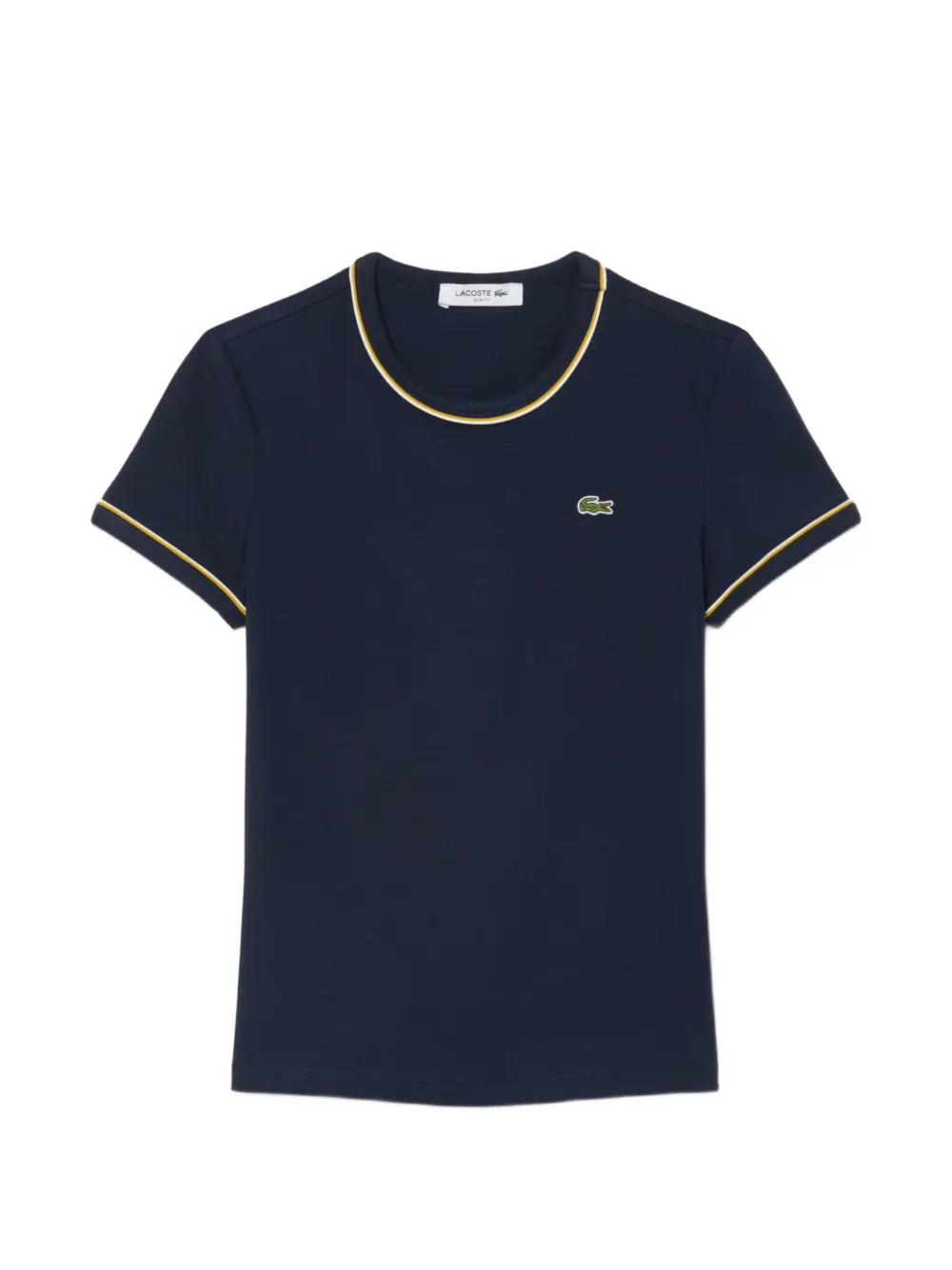 Lacoste contrast-trim jersey T-shirt - Blu