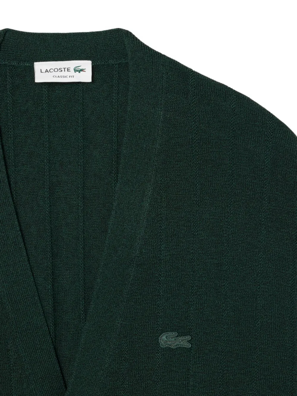 Lacoste Ribgebreid vest Groen