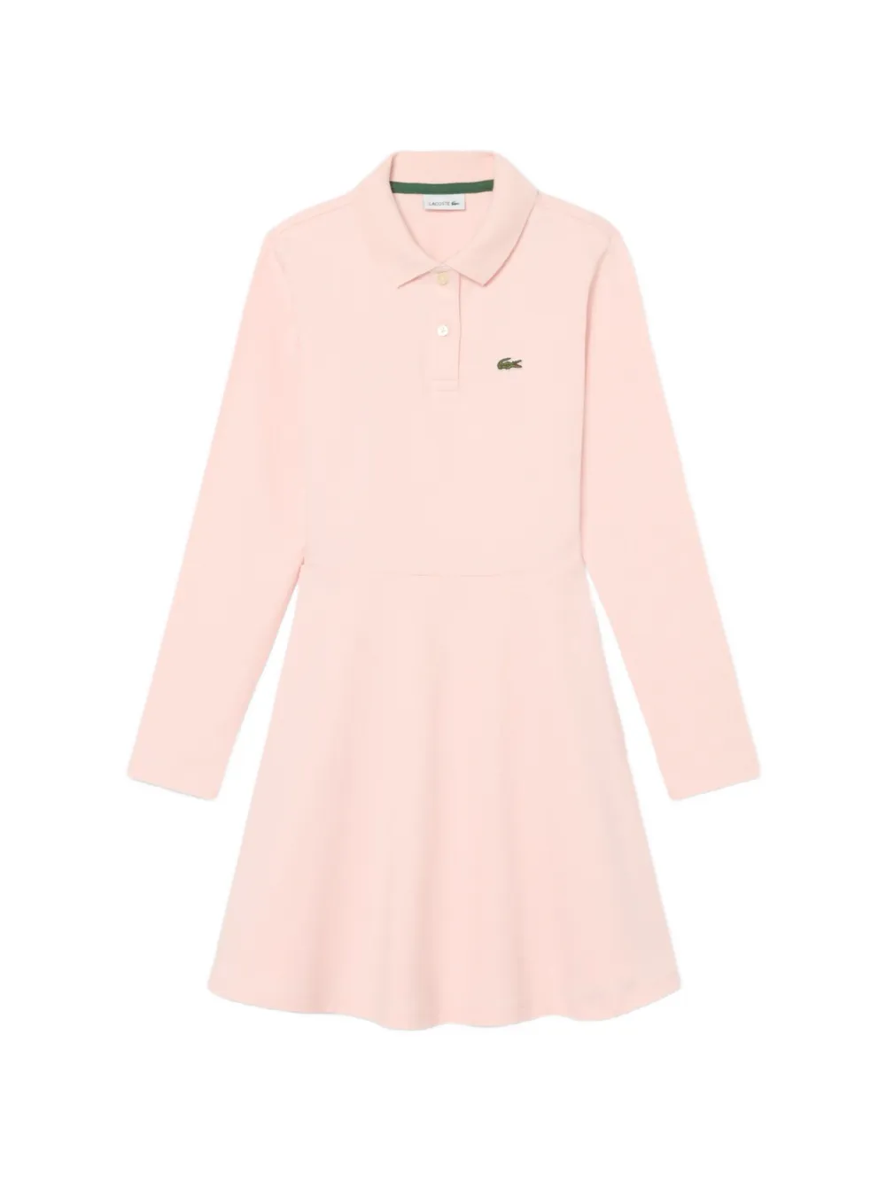 Lacoste Kids long-sleeved stretch piqué dress Roze