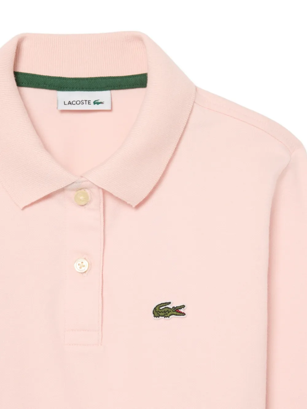 Lacoste Kids long-sleeved stretch piqué dress Roze
