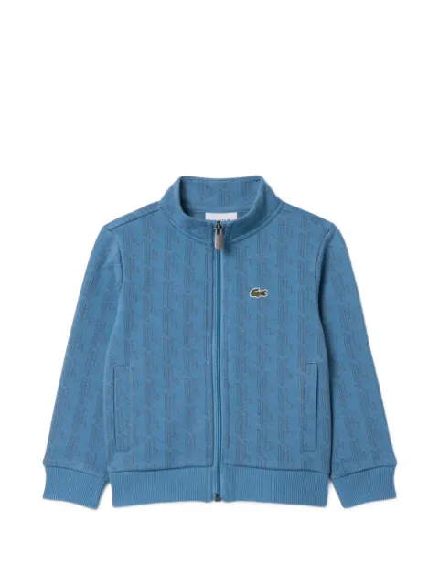 Lacoste zipped monogram fleece sweatshirt