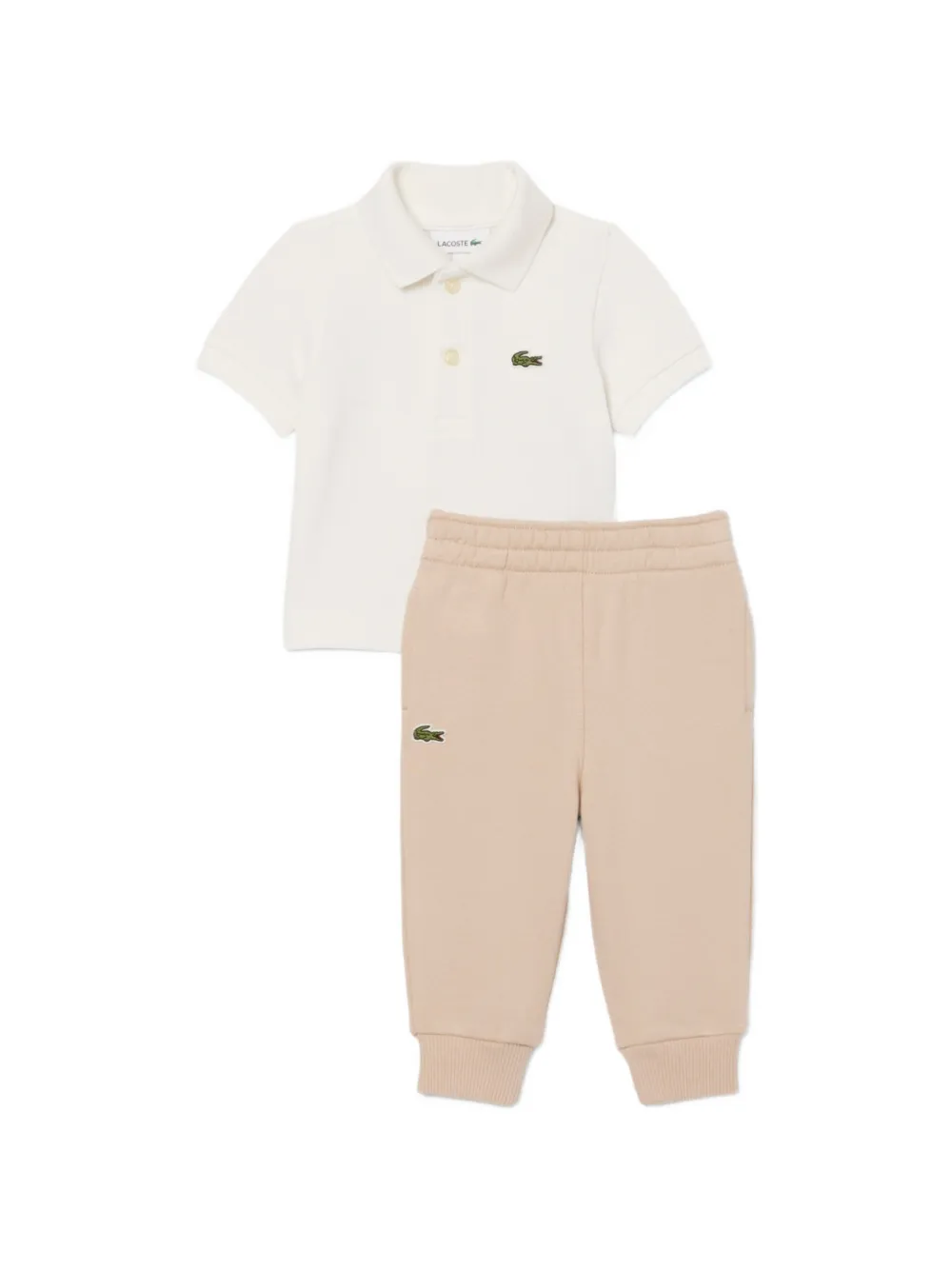Lacoste Kids logo-patch track set Beige