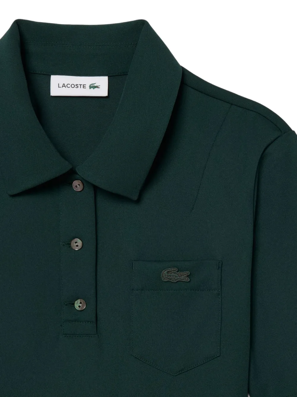 Lacoste Maxi-jurk met polokraag plooien en logo-patch Groen