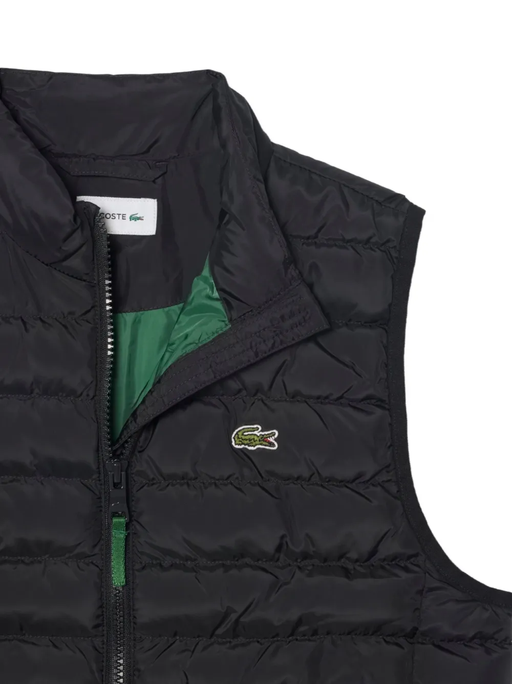 Lacoste taffeta puffed vest Zwart