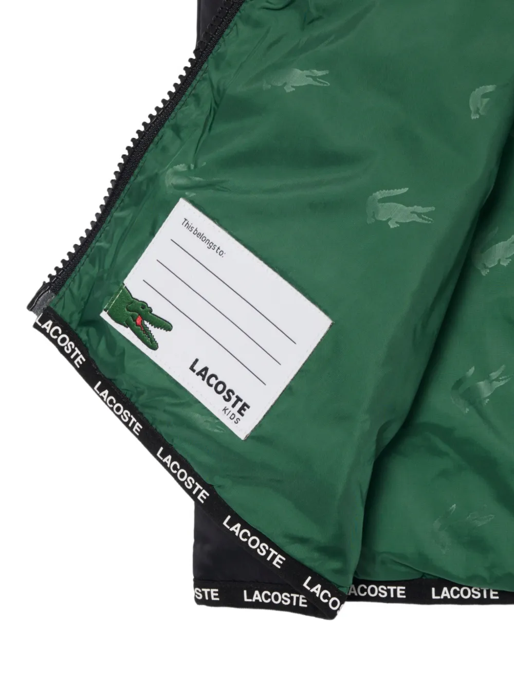 Lacoste taffeta puffed vest Zwart