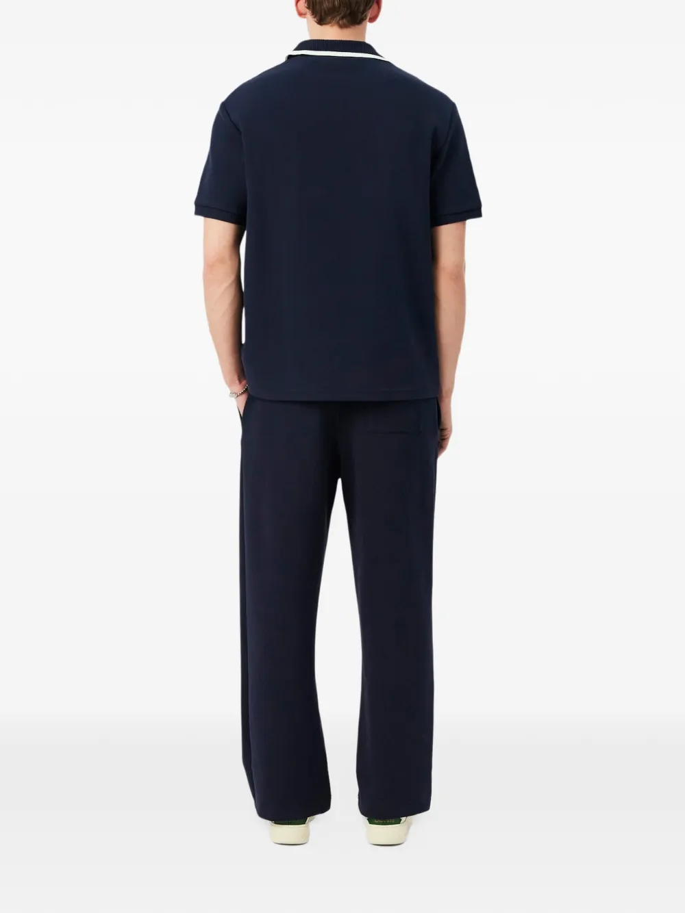 Lacoste badge accent piqué sweat trousers Blauw