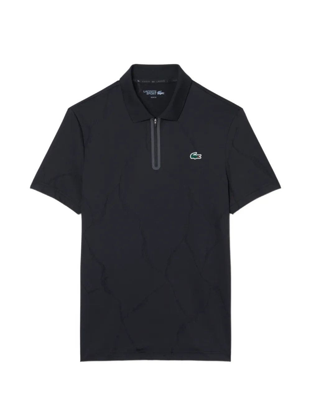 Lacoste Ultra Dry jacquard crocodile tennis polo shirt - Nero