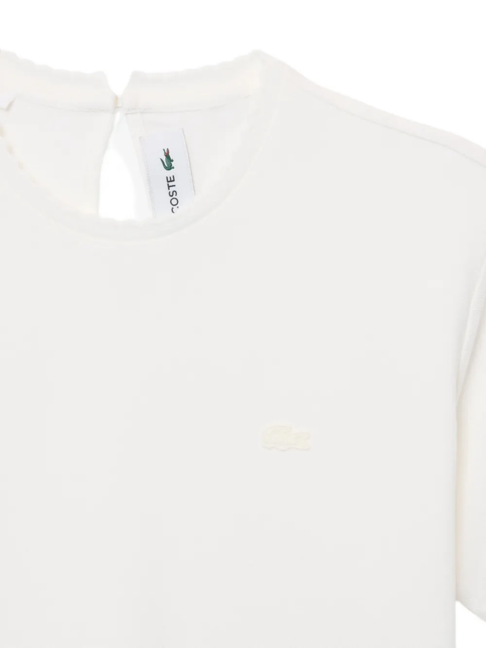 Lacoste T-shirt met gewelfde afwerking en korte mouwen Wit