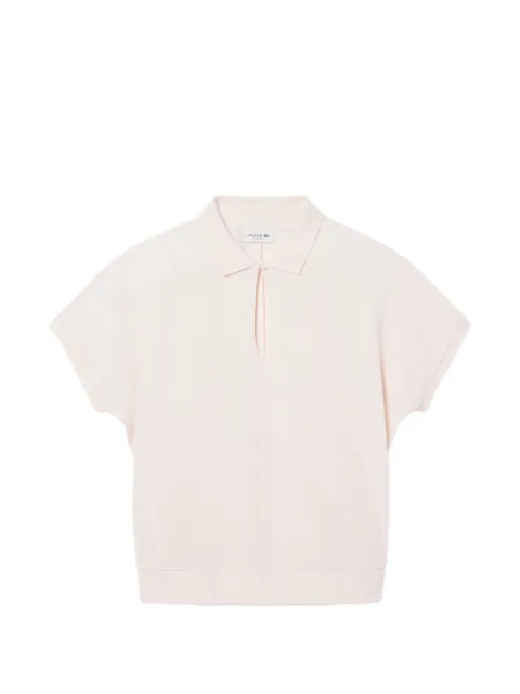 Lacoste cut-out scalloped polo shirt
