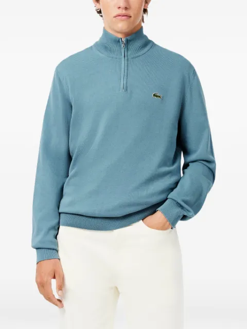 Lacoste zipped high-neck cotton sweater