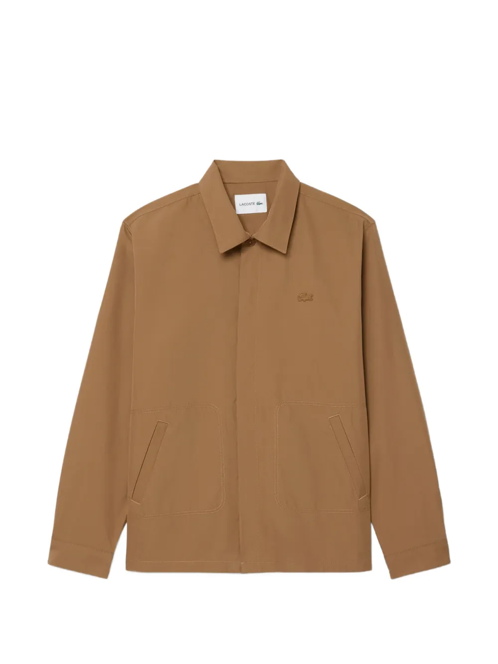 Lacoste cotton-blend twill overshirt - Toni neutri