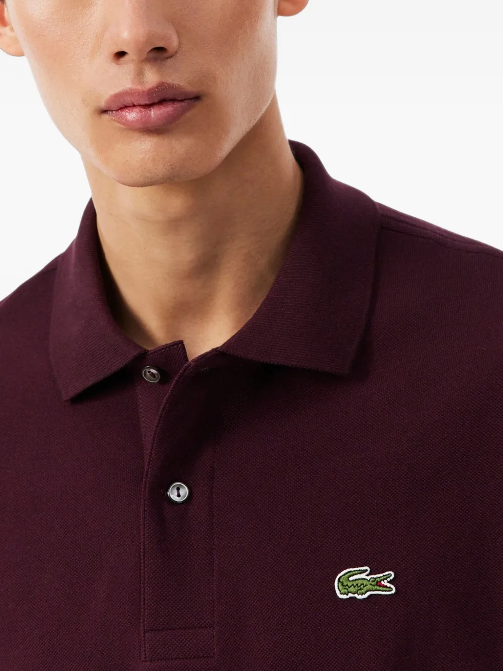 Lacoste Poloshirt met logopatch Rood