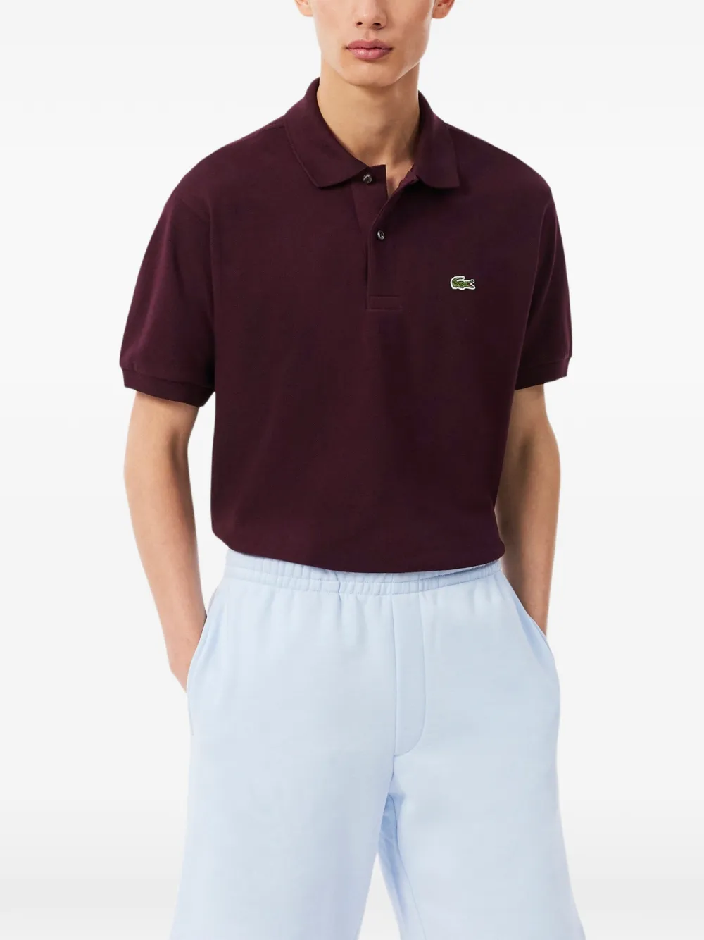 Lacoste Poloshirt met logopatch Rood