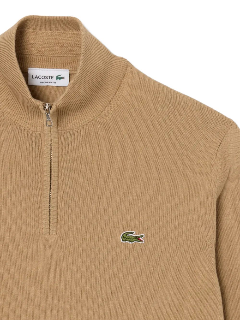 Lacoste Trui met hoge hals en rits Beige