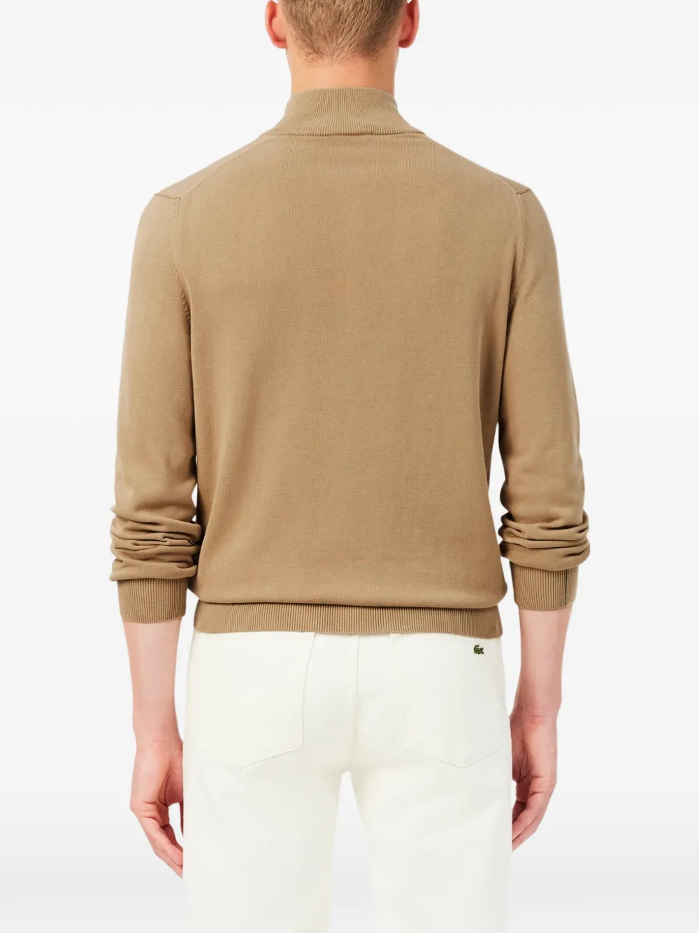 Lacoste Trui met hoge hals en rits Beige
