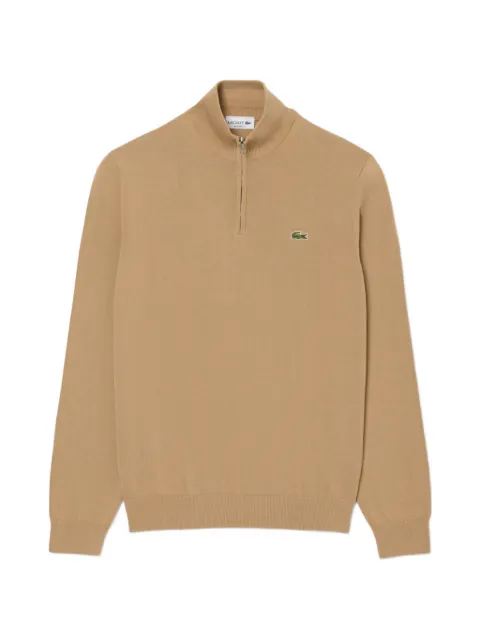 Lacoste high-neck cotton sweater with zipper