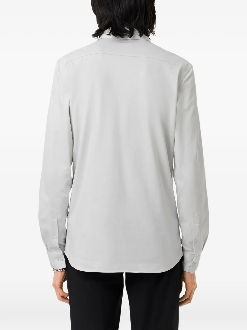 Lacoste slim fit cotton blend shirt Grijs
