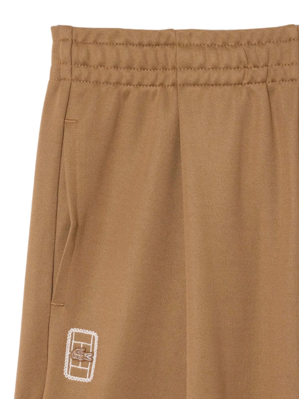Lacoste logo-patch pleated track pants Beige