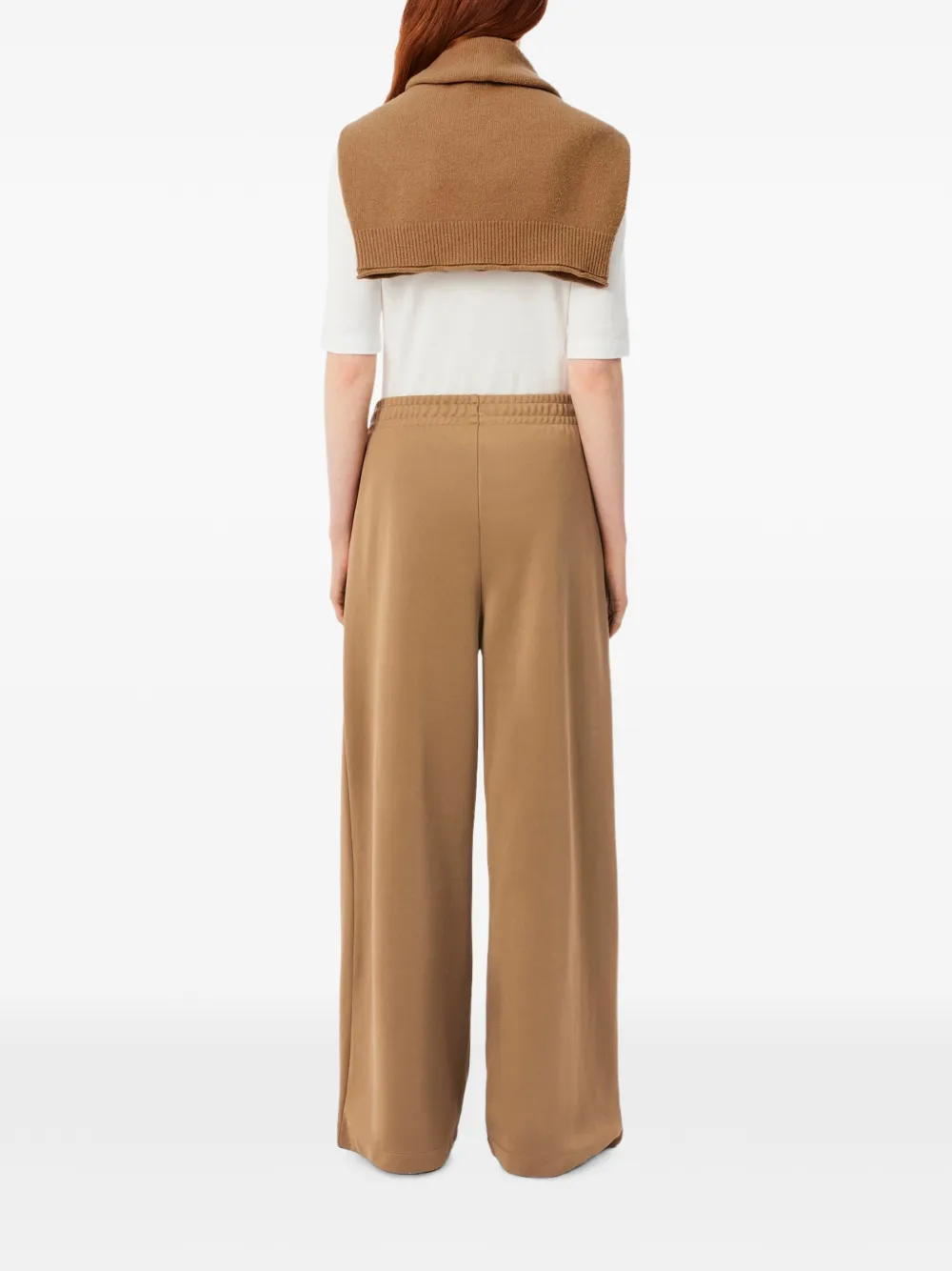 Lacoste logo-patch pleated track pants Beige