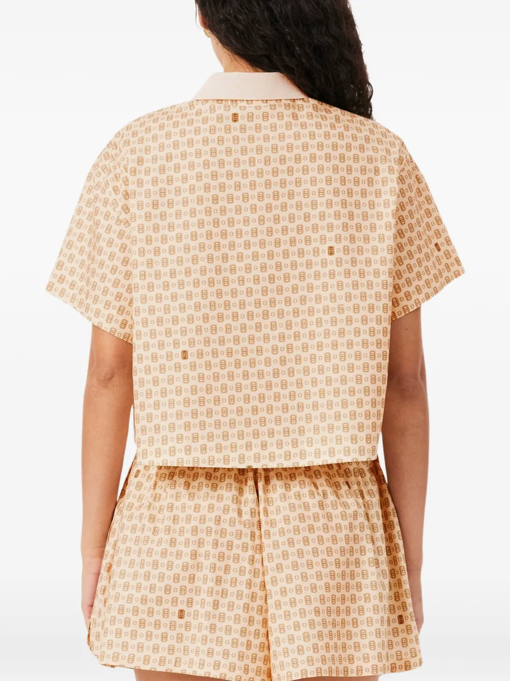 Lacoste Oversized polotop met Tennis-print Beige