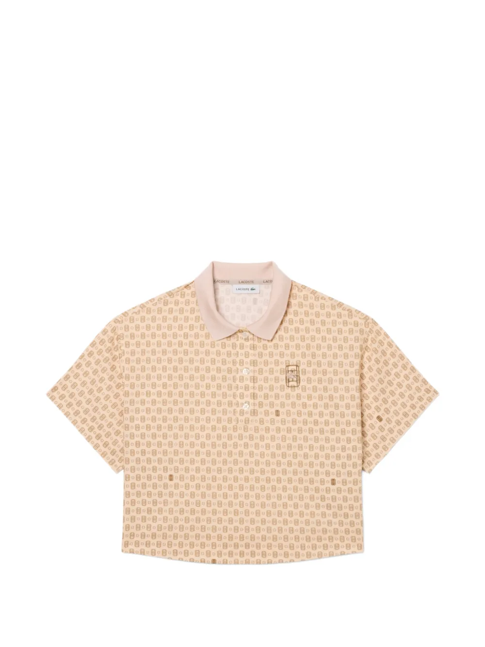 Lacoste oversized Tennis print polo top - Toni neutri