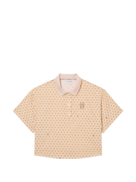 Lacoste oversized Tennis print polo top