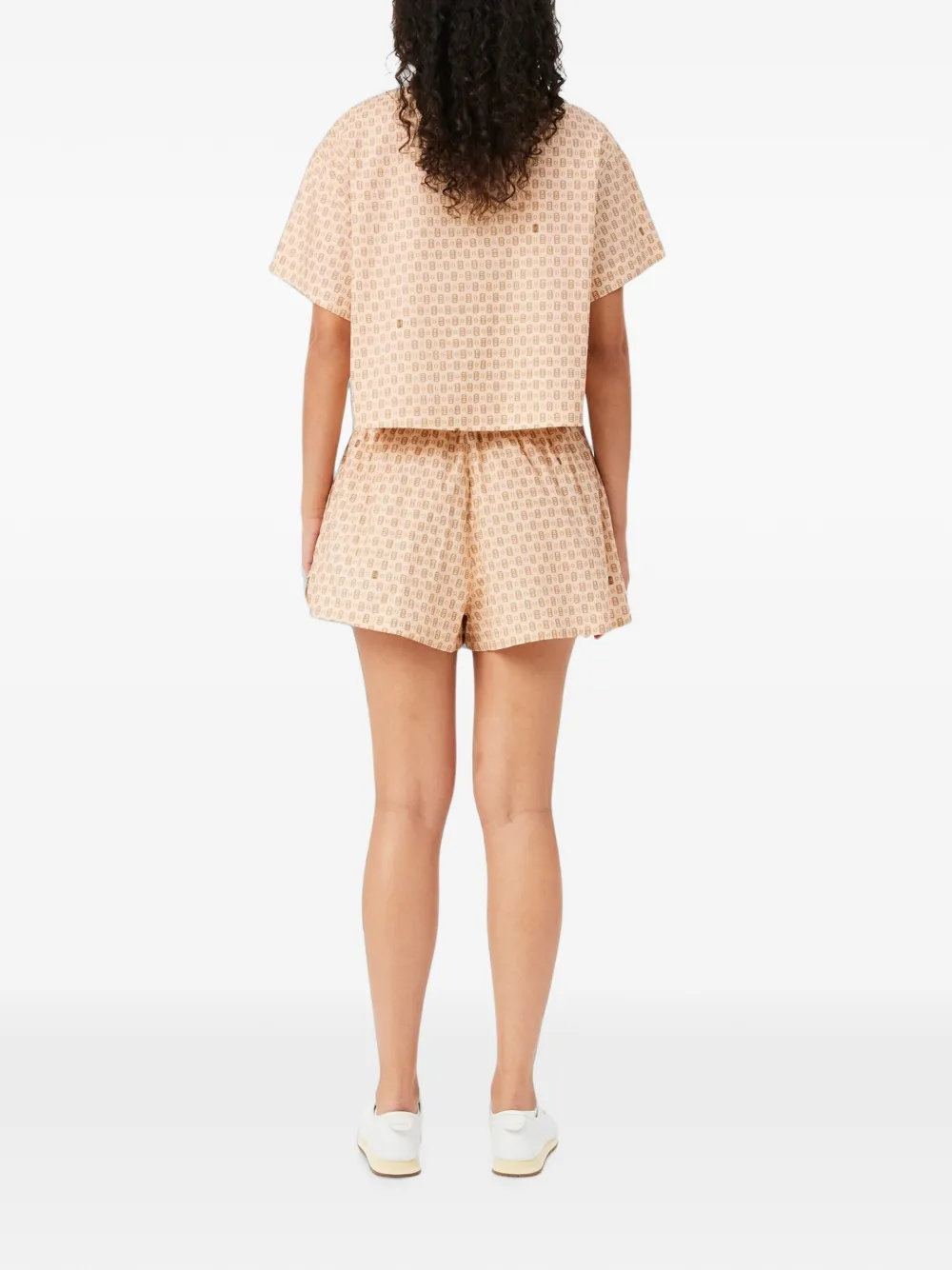 Lacoste Oversized bermuda shorts met print Roze